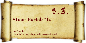 Vidor Borbála névjegykártya